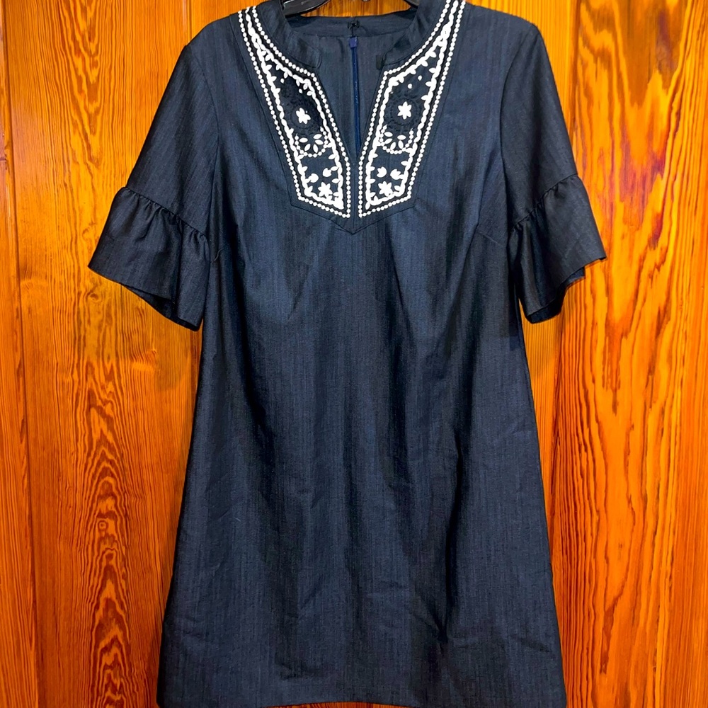 Ivan’s Trump Dress - navy blue and very dressy with embroidered top.